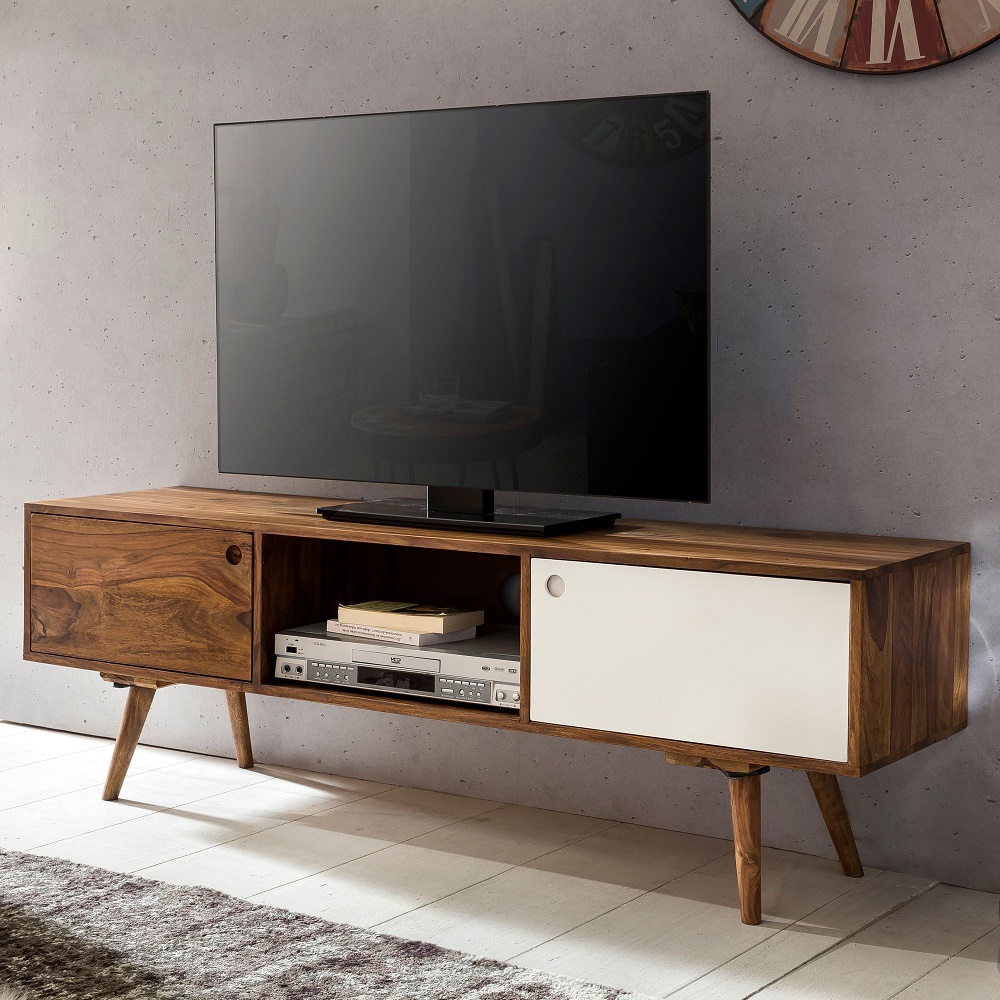 52896-FineBuy-TV-Lowboard-140-cm-Massiv-Holz-Sheesham-Landhaus-2-Tueren-und-Fach---HiFi-Regal-4-Fuesse---Fernseher-Kommode-Vintage-SP-13597_2