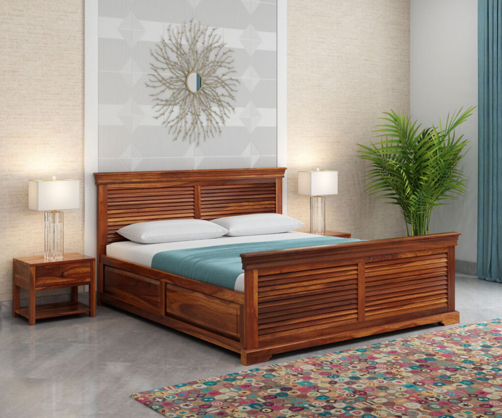 wooden bed