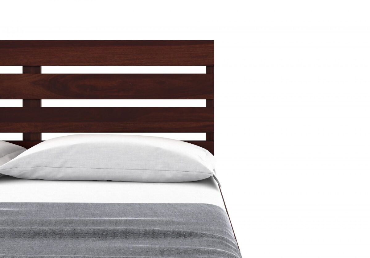 Wooden King Size Bed Without Storage In Mahogany Finish