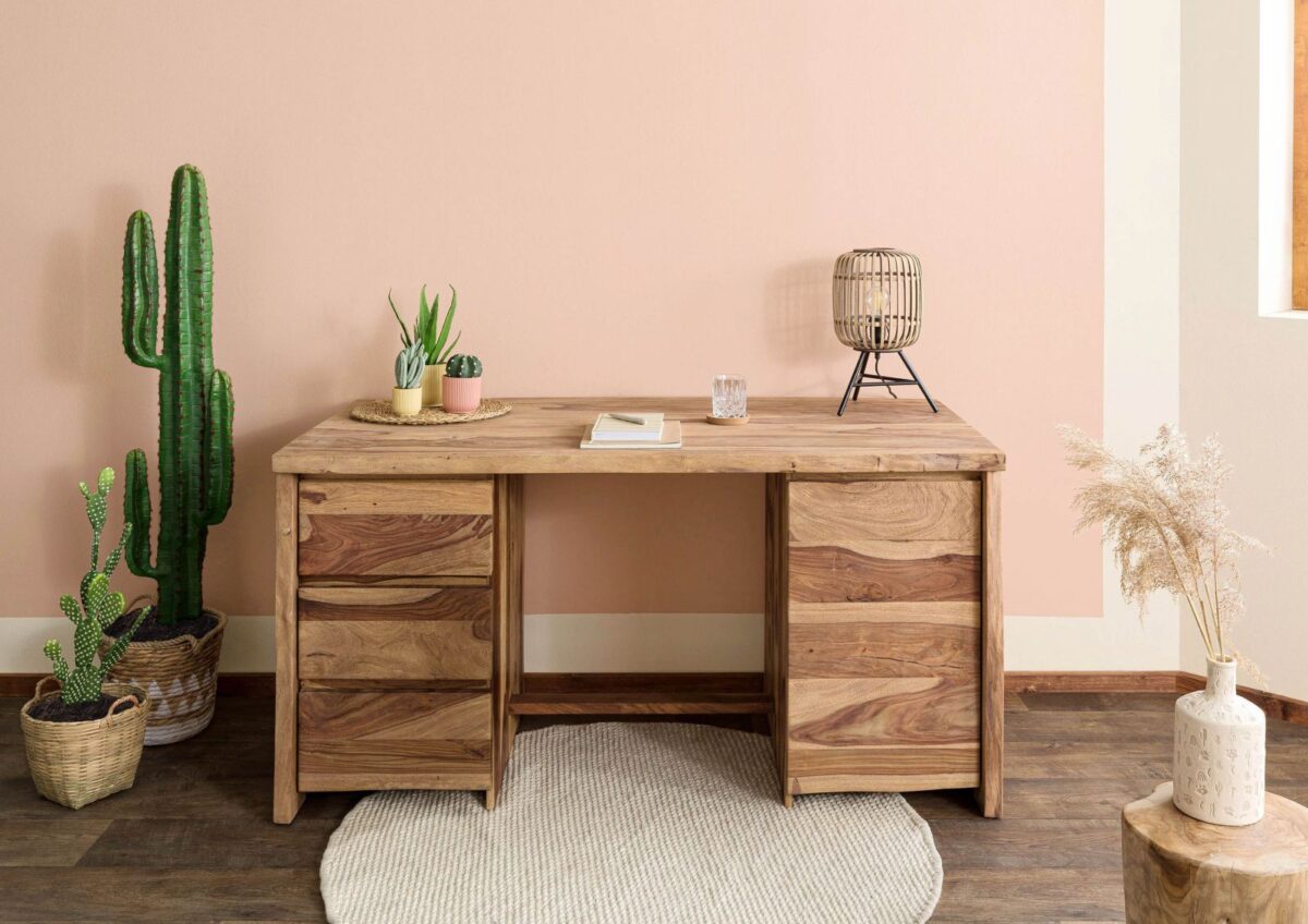 Solid Wood Writing Study Table,Study Laptop Desk with Drawers