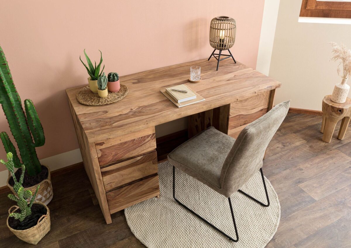 Solid Wood Writing Study Table,Study Laptop Desk with Drawers