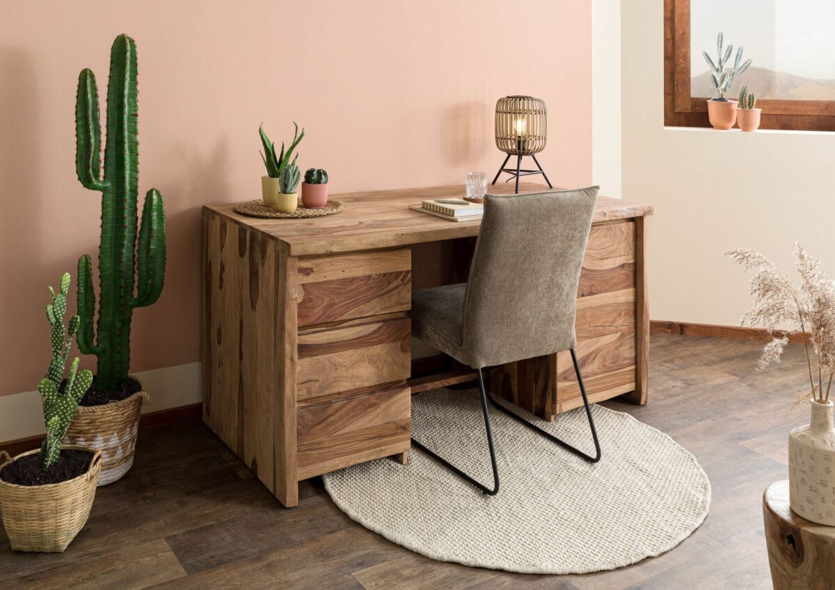 Solid Wood Writing Study Table,Study Laptop Desk with Drawers