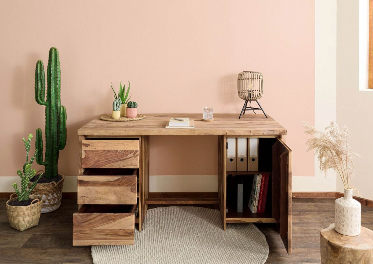 Solid Wood Writing Study Table,Study Laptop Desk with Drawers