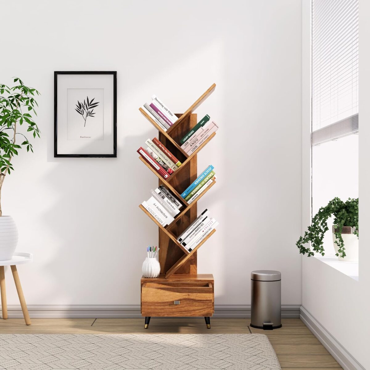 Wooden Bookself For Living Room