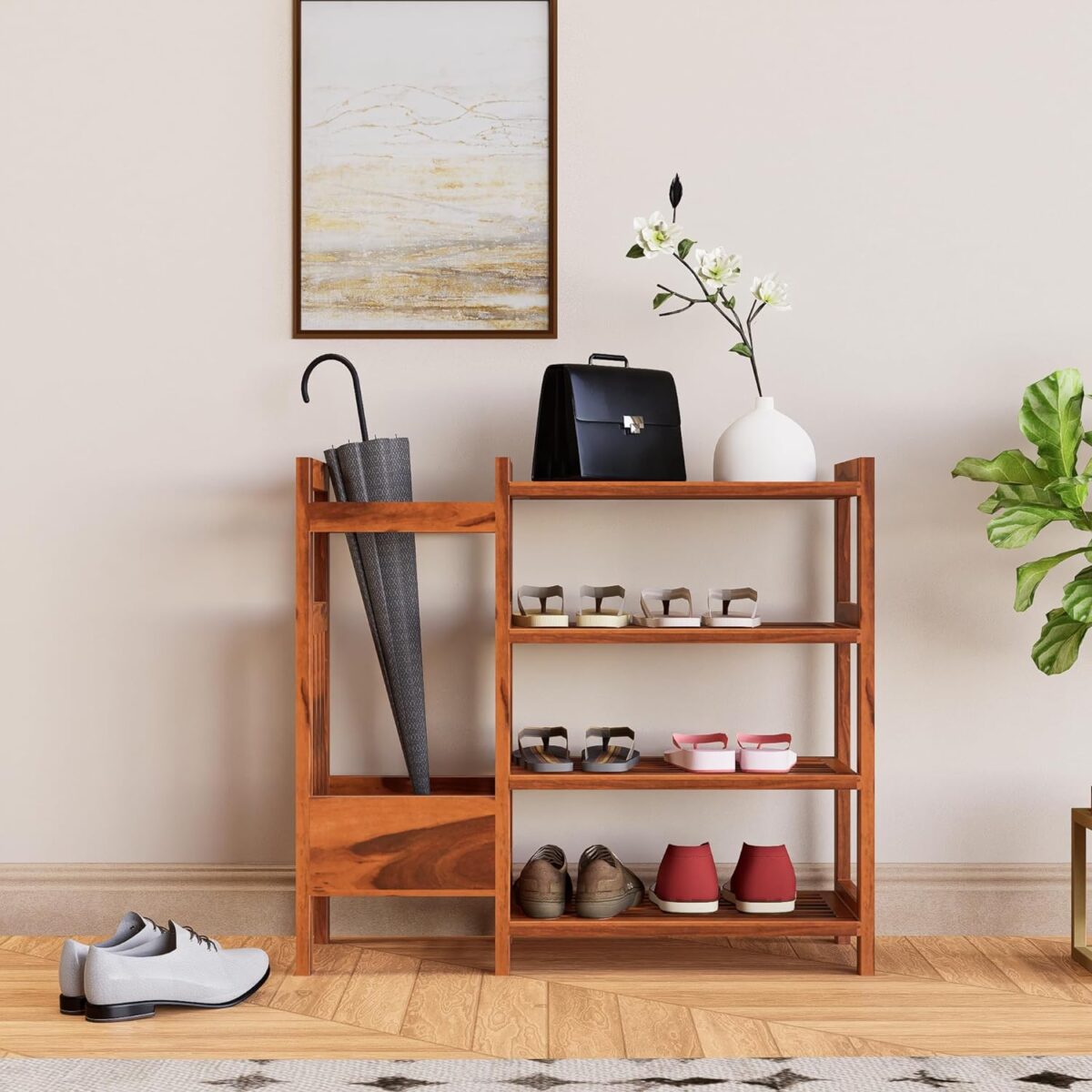 Solid Wood Shoe Stand For Home