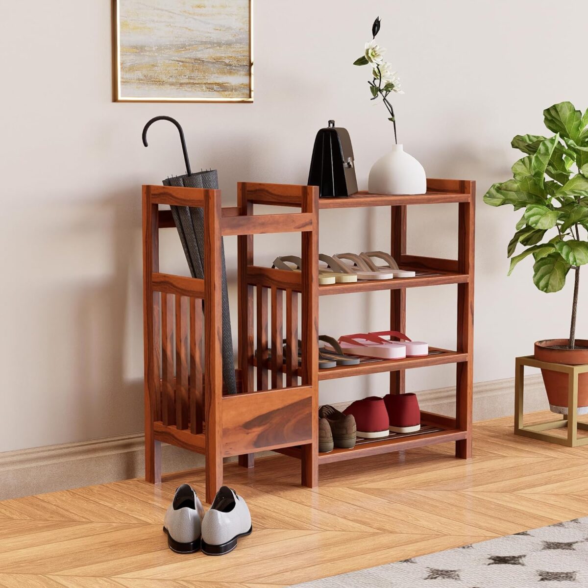 Solid Wood Shoe Stand For Home