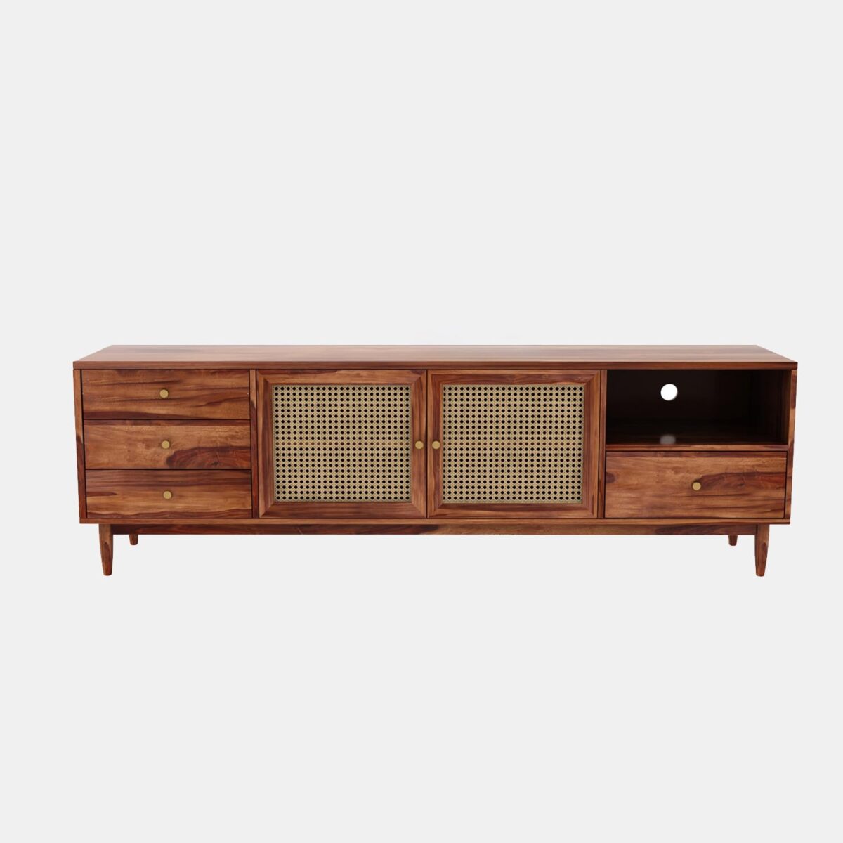 Wooden Tv Unit For Living Room In Honey Finish