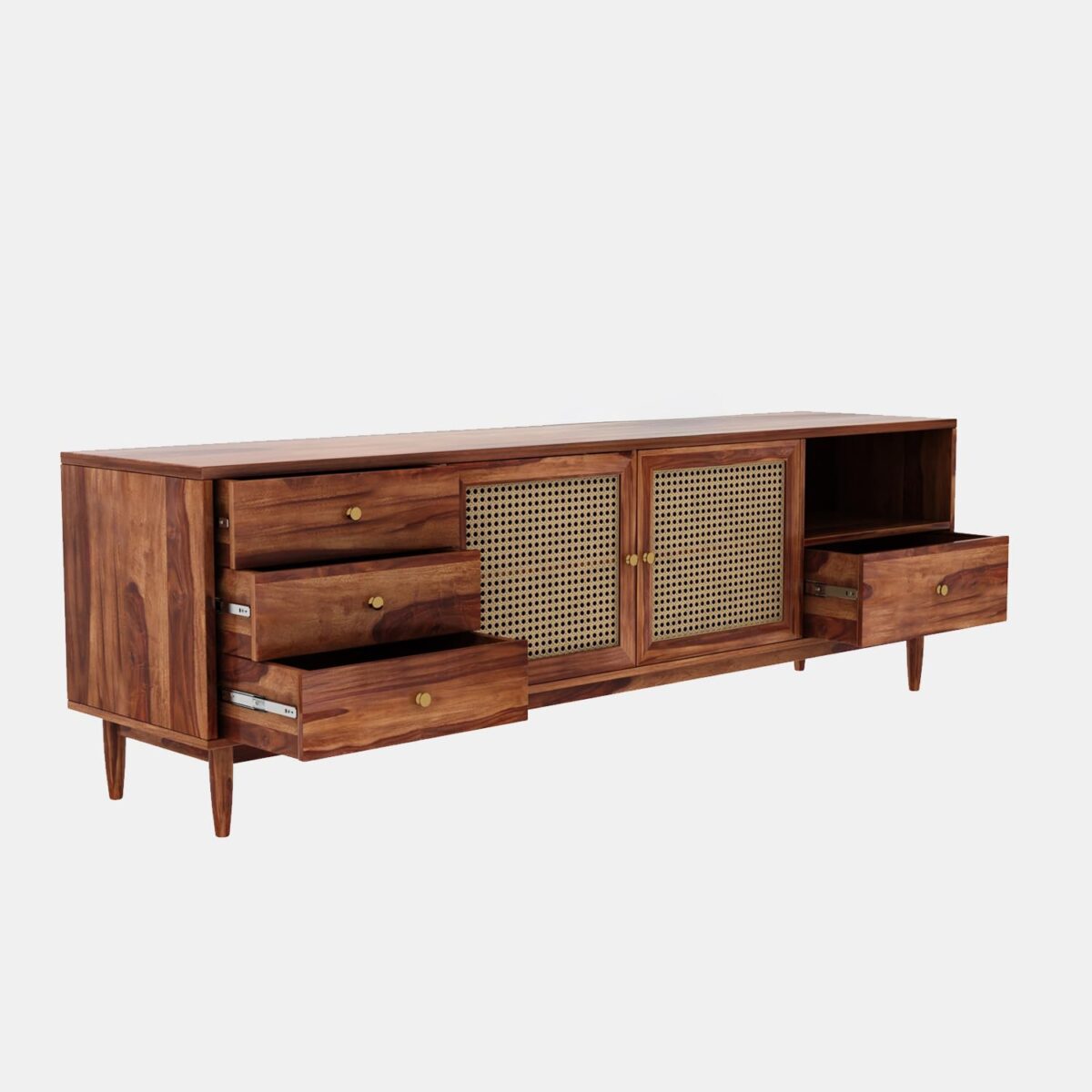 Wooden Tv Unit For Living Room In Honey Finish