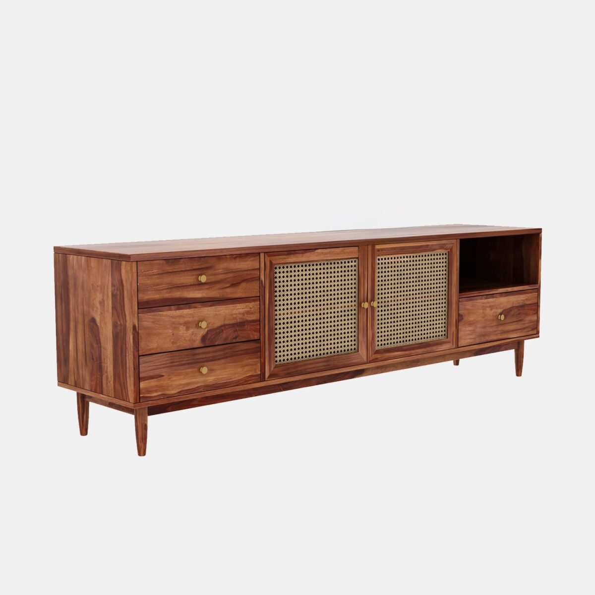 Wooden Tv Unit For Living Room In Honey Finish