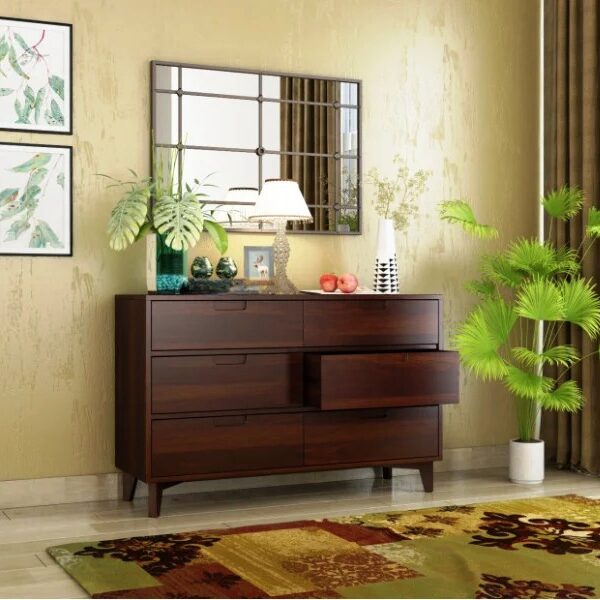 solid sheesham wood chest of drawer for living