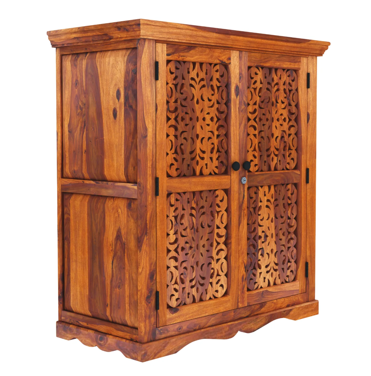 Sheesham Wood Bar Cabinet & Wine Rack & Bear bar